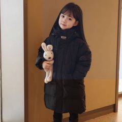 2024年新款儿童90白鸭绒羽绒服男女童中长款加厚连帽冬装加厚外套