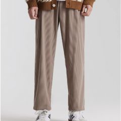 GXG男装 弹力粗条灯芯绒长裤宽松锥形休闲裤通勤男 24新品